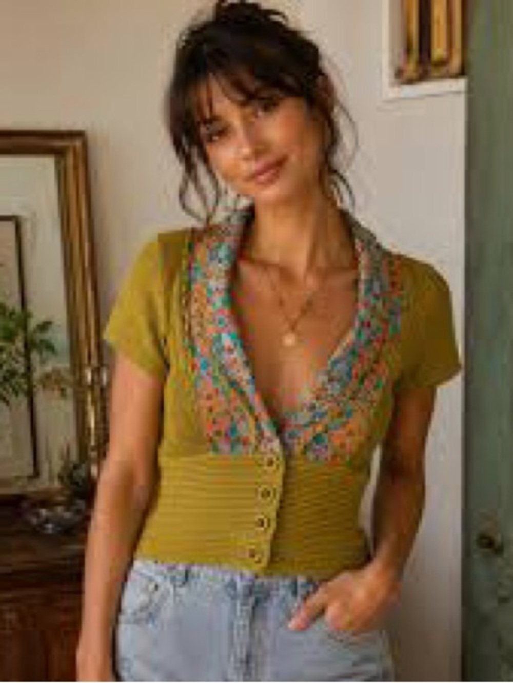 Lia Molly short-sleeve knit cardigan